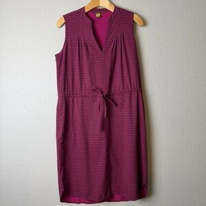 Eddie Bauer Sleeveless V-Neck Tie-Waist Dress Size M
